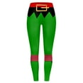 thumbnail image 4 of TTUHYWXI Women's Ugly Christmas Xmas Leggings Stretchy Funny Costume Tights High Waist Printed Yoga Pants Holiday Tights (Dark Green, L), 4 of 7