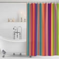 thumbnail image 6 of 60x72 Inch Shower Curtains for Bathroom, Mexican Style Fabric Bath Curtain Decor, Colorful Mexico Stripes Orange Purple Waterproof Restroom Curtains Shower Set Accessories with 12 Hooks 60 Inch, 6 of 7