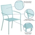 thumbnail image 3 of Flash Furniture Oia Commercial Grade 5 Pack Sky Blue Indoor-Outdoor Steel Patio Arm Chair with Square Back, 3 of 11