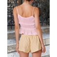 thumbnail image 3 of Women's Fashionable Summer Camisole Top with Ruffled Hem, Spaghetti Strap Crop Tee for Women, 3 of 5