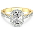 thumbnail image 4 of IGI Certified 3 Carat Oval Shape Lab Grown Diamond Engagement Ring | 14K Yellow Gold |Glowing Globe Halo Diamond Ring | FG-VS1-VS2 Quality Friendly Diamonds, 4 of 6