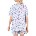 thumbnail image 4 of Weiqiqre Spring Tops for Women Pajamas Short Sleeve Printed 2 Piece Lounge Sets Summer Tops and Pjs Shorts, 4 of 6