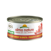 Angle View: (24 Pack) Almo Nature HQS Natural Chicken and Shrimps in broth Grain Free Wet Cat Food, 2.47 oz. Cans