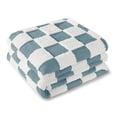 thumbnail image 6 of Exclusivo Mezcla Fleece Blanket Queen, Cozy Lightweight Fuzzy Checkered Blanket for Bed, Suitable for All Season, Slate Blue, 90"x90", 6 of 9