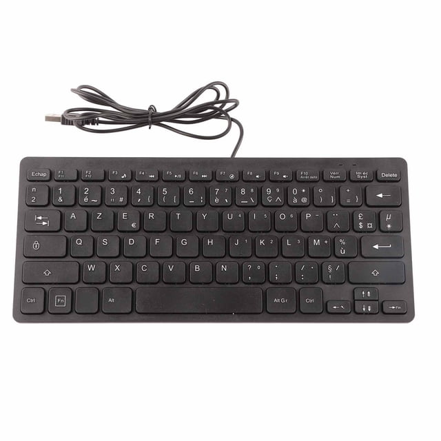Teclado 78 teclas silenciador ultrafino con cable Mini interfaz USB ordenador de escritorio teclado de idioma pequeño francés
