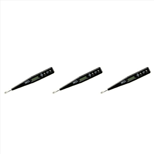 3X Lápiz de Prueba Digital Sonda de Destornillador Detector de Probador de Voltaje de Luz Voltímetro de Pluma de Prueba Eléctrica 12-220V, Negro