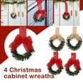 thumbnail image 3 of SharkTRUE Christmas Mini Cabinet Wreaths for Kitchen with Ribbon Bows Red Berry Window Wreath, Hanging Artificial Small Garlands, 3 of 9