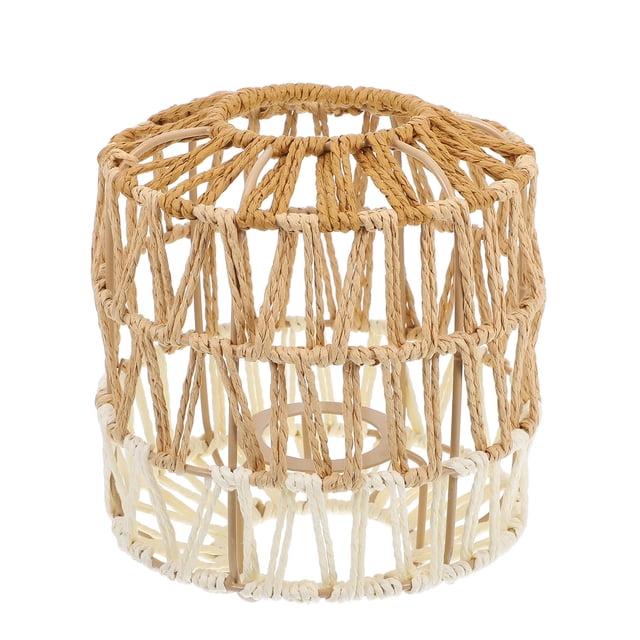 Minkissy Decorative Lamp Shades Paper Rope Rustic Lampshade Vintage Style 1Pack