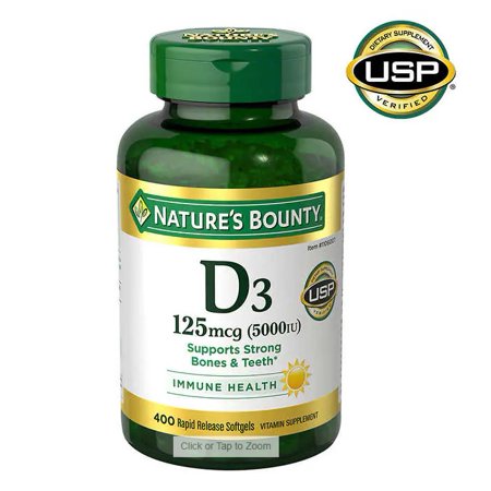Nature s Bounty Vitamin D3 125 mcg  400 Softgels