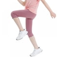 thumbnail image 6 of 2 Packs Little Girls Summer Solid Leggings Capris 3/4 Pants with Pockets, SILVERCELL Big Girl Sports Dance Shorts Capris Leggging, 4-13 Years, 6 of 8