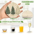 thumbnail image 2 of Yayeee 6 PCS Drink Coasters with Holder Set Woven Absorbent Round Tabletop Hot Pad, Hand Drawn Christmas, 2 of 7