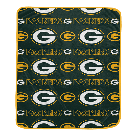 Pegasus Green Bay Packers 50" x 60" Repeat Big Logo Wordmark Ultra Soft Blanket