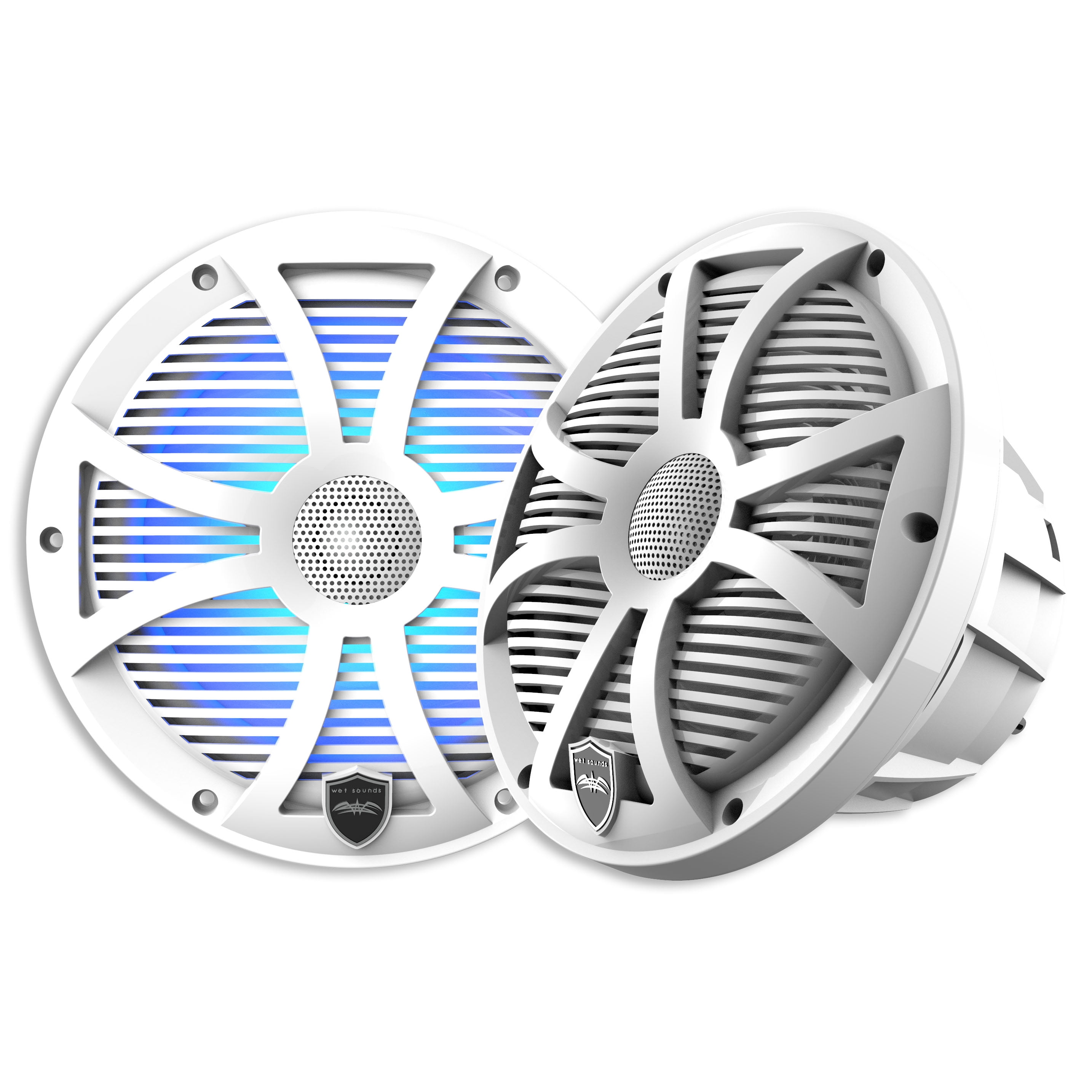 Wet Sounds REVO 8-SWW White Closed SW Grille 8 Inch Marine LED Coaxial