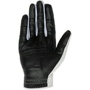 Bionic Gloves Mens RelaxGrip 2.0 Golf Glove, with Double-Row Finger Grip, Made With Genuine Leather, White And Black (Medium Large, Right Hand)