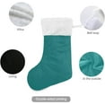 thumbnail image 3 of GZHJMY Plain Dark Teal Green Solid Color Christmas Stockings, Personalized Large Christmas Stocking, Cute Snowflake Stockings 18" for Xmas Decorations and Holiday Family Party Decor Xma, 3 of 7