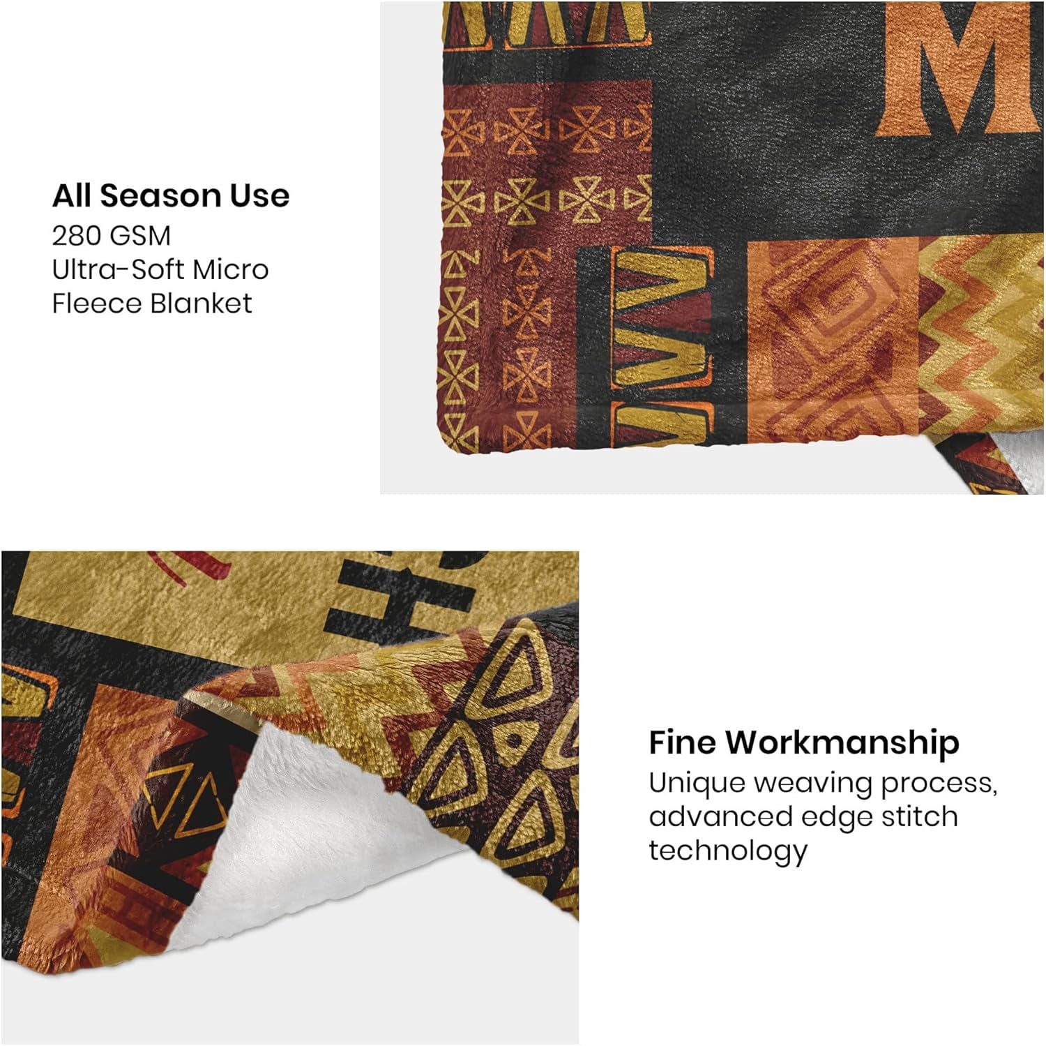 African American Gifts for Mom Blanket 60"X50", Black Mom Birthday Gifts, Afro Encouragement Inspirational Gifts Idea for Black Mama Women Mother 's Day