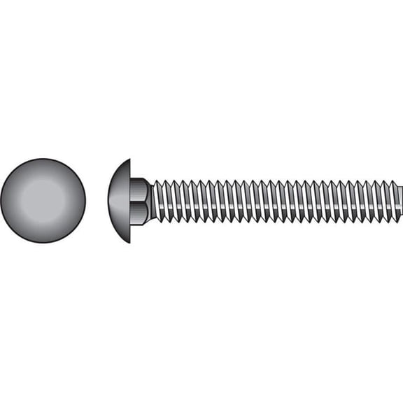 0.375 in. Dia. x 4 in. L Stainless Steel Carriage Bolt - Pack of 25