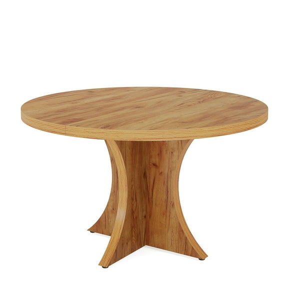 Barara King Dining Table, Kitchen Dining Table,Wood Dining Table, 47.24 Inches Round Kitchen Table for 4-6,Brown