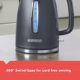 thumbnail image 3 of BLACK+DECKER 1.7L Cordless Electric Kettle, KE1555GY, Water Window, Rapid Boil, Auto Shutoff, Grey, 3 of 8