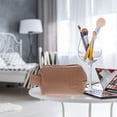 thumbnail image 5 of NUOLUX Bolsa Organizadora De Maquillaje Portátil En PU Color Café Con Gran Capacidad Y Asa Para Viaje, 5 of 5
