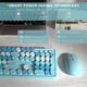 thumbnail image 5 of Teclado y ratón inalámbricos Links9+ de tamaño completo, retro, azul, 5 of 7