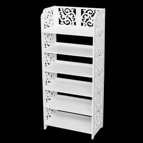 Zimtown 5 Tier Wood Plastic Shelf Unit Storage Organizer Shelf Bookcase Display Rack White Walmart Com Walmart Com