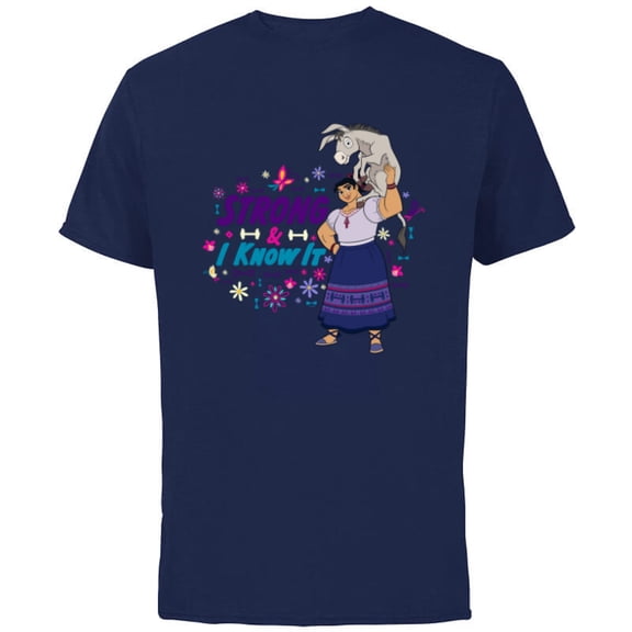 Disney Encanto Luisa Strong I know It - Short Sleeve Cotton T-Shirt for Adults - Customized-Navy