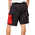thumbnail image 5 of JoveMarine Men's Color-Block Casual Shorts, American Style 5-Pocket Design, Versatile Fashion Shorts for Daily, Beach and Summer Parties Light Blue 3XL, 5 of 5