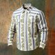 thumbnail image 1 of Ceisia Men's Loose Fit Vintage Leaf Vine Stripe Print Long Sleeve Cotton Shirt Beige S Gifts, 1 of 3