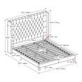thumbnail image 4 of CorLiving Fairfield Fabric Tufted Wingback King Bed with Slats in Gray, 4 of 10