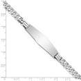 thumbnail image 3 of 14k White Gold Bracelet ID Curb 10 mm 8 in WG Flat Link Soft Diamond Shape, 3 of 3