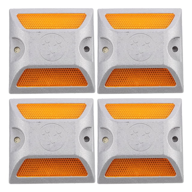Miangastore 4 Pcs Marqueurs de Route en Aluminium Réfléchissants pour Allée Sécurité Nocturne Identification de Voie