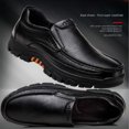 thumbnail image 2 of Zapatos de vestir de negocios negros de cuero para hombre de primavera y otoño, zapatos de hombre de suela gruesa, zapatos de senderismo casuales para exteriores de gran tamaño, 2 of 6