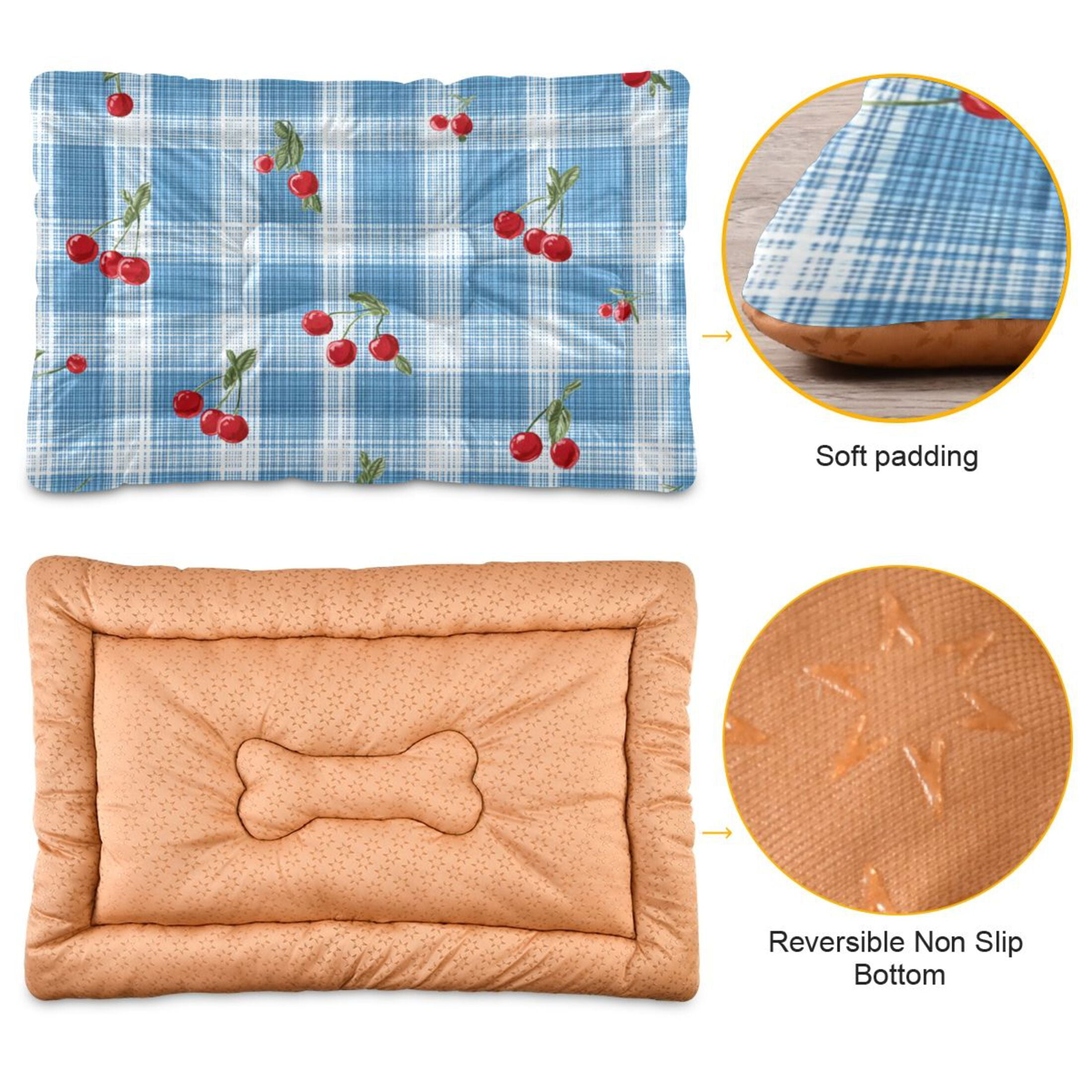 Cozy Mat Pet Bed Indoor Outdoor Warm Soft For Cat Dog Puppy(S/M) Small Red Cherries