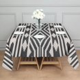 thumbnail image 3 of Boho Black and White Diamond Central Ethnic Pattern Square Tablecloth,Waterproof Square Table Cover,Wipeable Spillproof Washable Table Cover for Home Kitchen Party Decor 42"X42"(107x107cm), 3 of 6