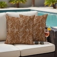 thumbnail image 4 of Pack of 2 Burnt Orange Botanical Outdoor Pillow Covers Decorative, Waterproof Pillow Protector, Vintage Floral Plants Branch Throw Pillowcases Accent Cushion Cases for Patio Couch Sofa 26"x26", 4 of 8