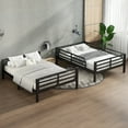 thumbnail image 3 of Black Bunk Bed Full Over Full, Heavy Duty Metal Bunk Beds Convertible into 2 Individual Beds, Full Size Bunk Beds with 2 Ladder and Full-Length Guardrail, Bunk Beds for Teens and Adults, 3 of 9