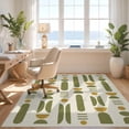 thumbnail image 3 of Design&I 5'x7' Washable Area Rug Olive Mustard Geometric Design Abstract Shapes with Modern for Small Living Room, Bedroom, Sleek Flatweave Pet Friendly & Non-Slip, 3 of 7
