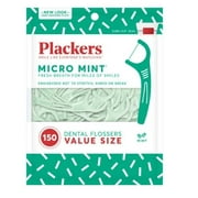Plackers Micro Mint Fresh Breath for Miles of Smiles, Dental Flossers, Mint Flavored, 150 Count
