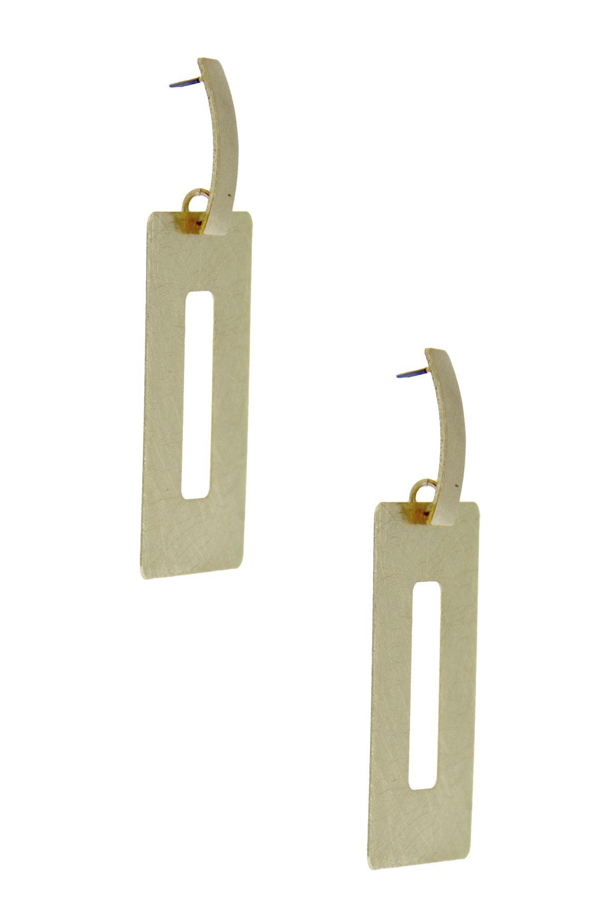 Gold Rectangle Earring