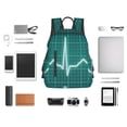 thumbnail image 3 of Lafuoo ECG Wave Pattern Lightweight Backpack, Wear-resistant Multi-pocket Travel Backpack, Suitable for Work, Campus, Mountaineering, Unisex-One Size, 3 of 7