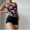 thumbnail image 5 of Swimsuit for Women 2024 Pimelu Tankini Swimsuits for Women Womens Two Pieces Bathing Suits Summer Beach Fashion Floral Drawstring Swimwear Ladies High Waist Slim Fit Bikini Sets, 5 of 7
