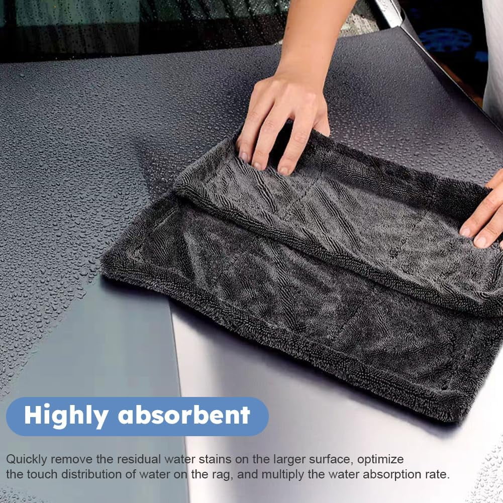 Bathroom Drying Cloth, 2Pack Large Microfibre Cleaning Cloth(60x40cm), Glass Cleaning Cloth, Thicken Car Towel For Car Window Washing, Detailing, Polishing