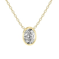 Diamond Pendant Necklace| 0.75 Ct IGI Certified Oval Shape Lab Grown Diamond | Globe Slider Bezel Solitaire Lab Diamond Pendant Necklace In 14K Yellow Gold | FG-VS1-VS2 Quality Friendly Diamonds