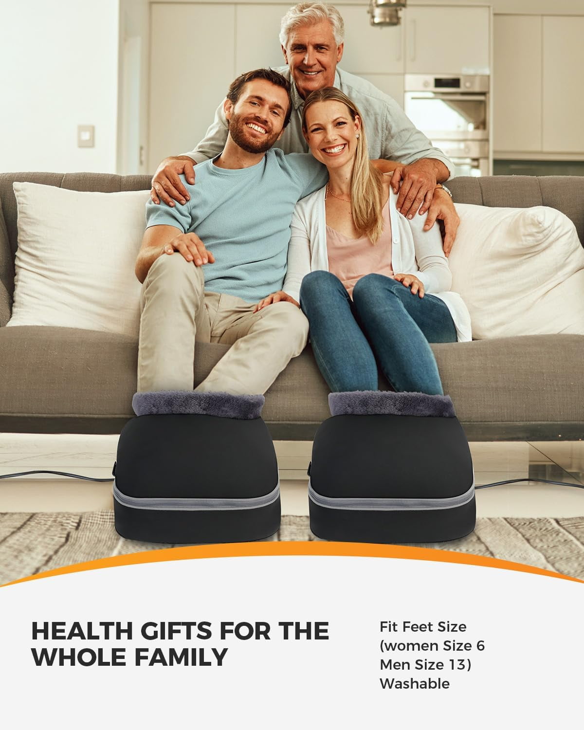 CooCoCo Heated Foot Massager, Kneading Foot Warmer, Shiatsu Foot Heater for Plantar Fasciitis & Neuropathy, Feet Massage Machine for Pain Relief, Gifts for Women Mom Dad Men