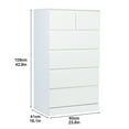 thumbnail image 2 of Aqzb Commode Blanche à 6 Tiroirs, Haute Commode pour Chambre, Armoire de Rangement Moderne en Bois pour Salon, 2 of 7