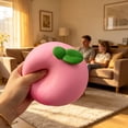 thumbnail image 5 of Jumbo Peach Squish Toys, 6" Pink Fruit Taba Squish Toys, Stress Balls, Gifts, 5 of 7