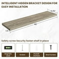 thumbnail image 2 of 48 Inch Floating Shelves, 12 Inch Deep Floating Shelves for Wall, Floating Shelf with Invisible Brackets, 12 inch Deep Wall Shelves for Bathroom, Bedroom, Living Room, Vintage Gray Oak, 2 of 14