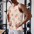 thumbnail image 5 of Lsque Strawberries Pattern Mens Tank Tops Muscle Athletic Quick Dry Sleeveless Workout Fitness T Shirts Beach Tank Top, Loose-fit Sleeveless Shirt for Men-4X-Large, 5 of 7