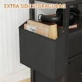 thumbnail image 6 of 2 Drawer File Cabinet with 24'' Extended Desktop, Mobile Filing Cabinet, Rolling File Cabinet with Side Bag, Fabric Drawer, Fits A4/Letter Size, Printer Stand Home Office, Black, 6 of 8